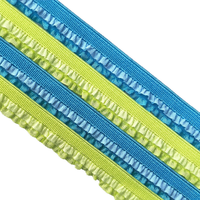 Bande de dentelle élastique à double volant de 1,2 cm pour la décoration de vêtements faits main et de bijoux