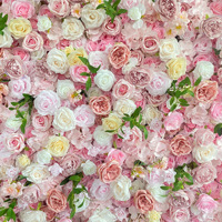 NINI Offre Spéciale Tapis de Rideau Floral Moderne Rouge Fait Main Écologique Personnalisable en Soie Artificielle Rose pour Décoration Murale de Mariage