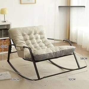 Manufacturer Fabric Metal Lounge Chair Cheap Rocking Chair Bedroom Living Room Balcony Furniture Luxurious And Casual - Product Image 2