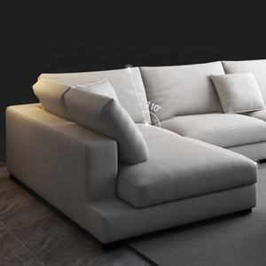 أريكة مقطعية حديثة فاخرة على شكل حرف L تصميم عصري كبير من القماش للأثاث - Product Image 5