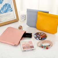 Portable PU cuir sac cosmétique shrapnel fermeture automatique pour petit stockage rouge à lèvres Mini pièce sans fil bijoux conteneur