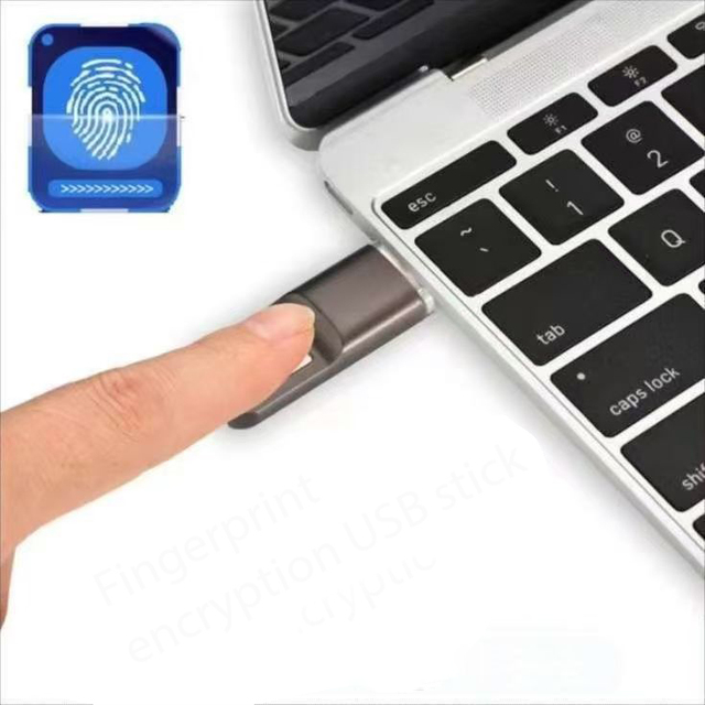 128GB 64G Fingerprint Encrypted USB 3.0 Flash Drive 2-in-1 Metal Pen Drive for iPhone iPad Windows-New Product