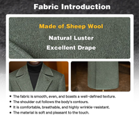 Manteau long pour homme en laine vert sauge texturée, double boutonnage, design long, tissu structuré pour un style décontracté chic