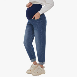 Pantalon femme enceinte décontracté maternité <span class=keywords><strong>jean</strong></span> sur le ventre maigre extensible Denim pantalon confortable mince <span class=keywords><strong>grossesse</strong></span> pantalons longs - Product Image 1