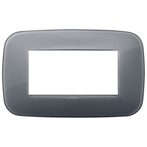 Vimar Round <b>Door</b> <b>Plate</b> Smoked Grey 14.5 Cm Length 9 Cm Width 0.9 Cm Height - Product Image 1