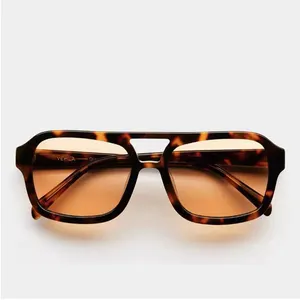 Fabricante de gafas de sol personalizadas, gafas de sol polarizadas Cr39 Uv400 de alta calidad para aviación clásica, gafas de sol de acetato para hombre y mujer