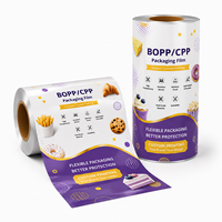 Película de Plástico Laminada Bopp/CPP Impresa Personalizada para Envasado de Alimentos, Bolsas con Sellado Térmico para Papas Fritas, Galletas, Dulces, Rollo de Película para Envasado