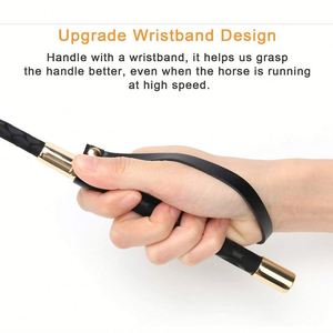 Quick Shipping Promotional Leather Whip Equestrianism <b>18</b> Inch Black Riding Horsewhip Horse Crop Double Welcome Gifts - Product Image 5