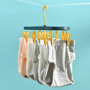 Tendedero de 12 Pinzas para Ropa Interior y Calcetines, para Balcón, de Plástico Ovalado, Multicolor, con Pinzas Resistentes al Viento, para Niños - Product Image 4