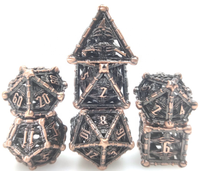 Oeil de dragon multicolore Jeu de dés creux en métal antique pour donjons et dragons