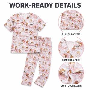 Tenue médicale imprimée antistatique et infroissable pour femmes infirmières et médecins – Vente en gros - Product Image 4