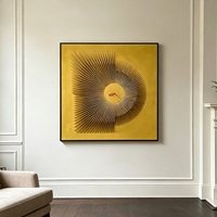 Décoration murale 3D abstraite de luxe, peinture murale moderne carrée sculptée avec cadre, tailles personnalisées disponibles