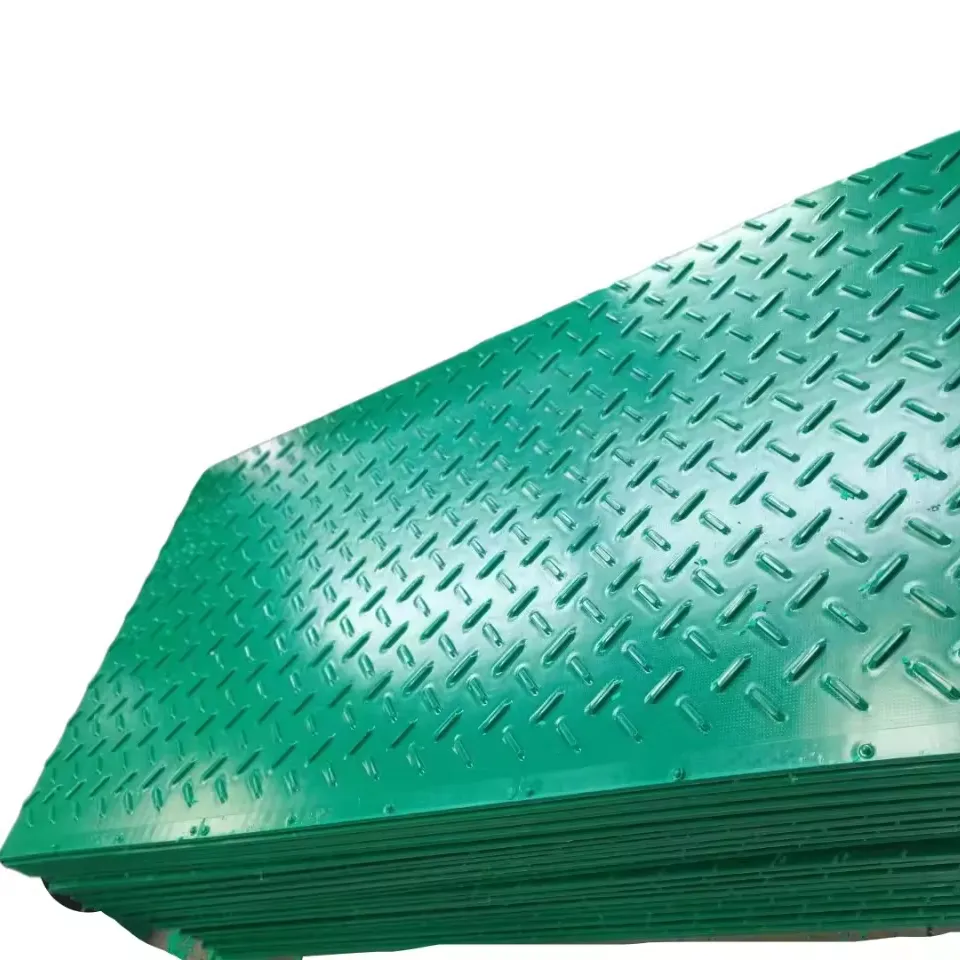 Protetor de estrada de construção temporária de tapetes de proteção de solo HDPE de 4x8 pés com forte capacidade de rolamento