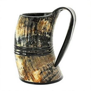 Jarra Vikinga de Cuerno Ecológica Hecha a Mano de Cuerno de Búfalo/Vaca, Tamaño Personalizado, Alta Calidad, para Fiestas Navideñas - Product Image 1