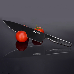 Nouveau design de la série Stark 15 pièces ensemble de couteaux de cuisine à revêtement noir couteau de chef en acier inoxydable Super Sharp avec porte-couteau en <span class=keywords><strong>bois</strong></span> - Product Image 5