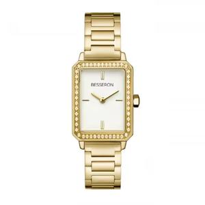 Montre à Quartz de Luxe pour Femme avec Bracelet en Acier Inoxydable, Cadran Carré, Logo Personnalisé, Étanche 3 ATM, Verre Minéral, Charme Affaires en Cuir - Product Image 2