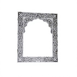 BS INTERNATIONAL Modern Design Bone Inlay Floral Pattern Polished Edge Eco-Friendly Handmade Electricity-Free Wall <b>Mirror</b> for - Product Image 4