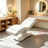 Lit de soin électrique de luxe ergonomique en cuir PU courbé, lit de traitement facial à 3 moteurs réglables, table de massage pour salon de beauté et spa