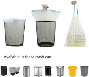 ถุงขยะแบบมีเชือกผูก ผลิตจากพลาสติก PE รีไซเคิลได้ เป็นมิตรต่อสิ่งแวดล้อม (แบบกำหนดเองได้) - Product Image 5