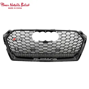 Rs5 Stijl Front Sport Hex Mesh Honingraat Kap Grill Zwart Chroom Carbon Voor Audi A5 S5 B9 2017 2018 2019 Auto-Accessoires