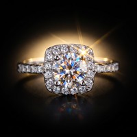 Ensemble de bagues de mariage en argent sterling S925 avec moissanite taille ronde pour femme, design halo, empilable, pour fiançailles et mariage