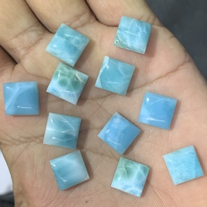 ริดา ครีเอชั่นส์ ลาริมาร์สีน้ำเงินและสีขาวธรรมชาติทรงสี่เหลี่ยมขนาด 12x12 มม. รับรองโดย IGI น้ำหนัก 8-10 กะรัต สำหรับทำเครื่องประดับ - Product Image 2