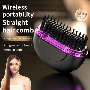 Mini Pocket Cordless Hair <strong>Straightener</strong> Brush Portable USB Straightening Comb 3 Temperature Hair &amp; <strong>Beard</strong> <strong>Straightener</strong> - Product Image 5