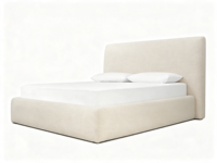 FERLY Cadre de lit rembourré moderne, texture bouclé, mobilier de chambre à coucher à profil bas