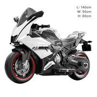 Moto électrique Tigerkidjoy pour enfants 12V 7, deux roues, grande taille, construction en plastique, lumières cool, stable, pour les enfants de 6 à 13 ans, unisexe
