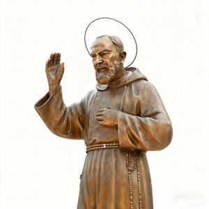 Statue religieuse d'extérieur sur mesure, sculptée en 3D, représentant le Père <span class=keywords><strong>Pio</strong></span>, en bronze, de style traditionnel. - Product Image 1