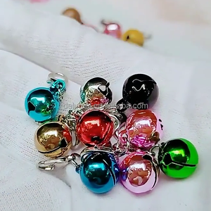 DIY Metal artesanía gato perro árbol de Navidad mascota niños cascabeles Multicolor Mini pequeño latón llavero campanas con cierres - Product Image 3