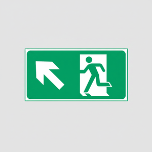 Uscita di emergenza segno freccia sinistra-220 in alluminio luminescente * 120 mm - Product Image 2