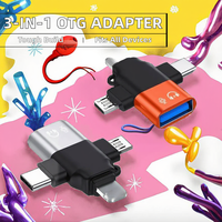Adaptateur OTG 3 en 1 Micro USB Type C vers USB 3.0 pour Samsung pour Galaxy S20 S10 & Macbook Utilisé avec les téléphones mobiles