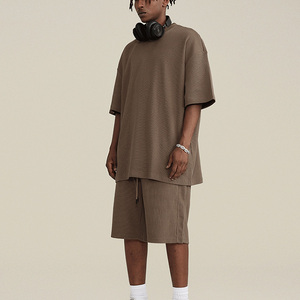 T-shirt Oversize 100% Coton Épais 260 g/m² Grammage Lourd Écologique Anti-Boulochage Noir Basique Épaules Tombantes Grande Taille Vente en Gros - Product Image 4
