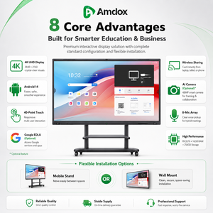 Pizarra Interactiva Inteligente Amdox ES Plus 4K UHD con Pantalla Táctil <span class=keywords><strong>LCD</strong></span>, Cámara de 48MP, 40 Puntos Táctiles, Sistema Operativo Android 14 para Aula - Product Image 2