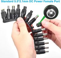 38 Uds Universal Laptop DC adaptador de corriente puntas 5,5mm X 2,1mm DC AC adaptador de corriente Kits conector para fuente de alimentación enchufe Jack Sets