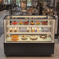 Vitrine à gâteaux en verre incurvé de conception nouvelle, refroidissement par air, anti-buée, pour boulangerie, café, pâtisserie