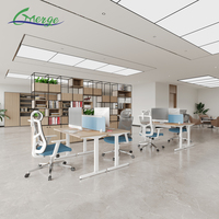 Poste de travail modulaire moderne pour 2, 4, 6 ou 8 personnes avec cloisons acoustiques pour plans de travail ouverts