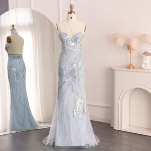 Robe de soirée formelle vintage SZ478 rose plume pour femme, à sequins et motif 3D, taille naturelle - Product Image 4