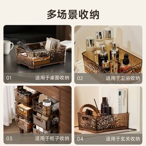 Handheld Plastic Storage <b>Baskets</b> Rectangle With Handle <b>Large</b> Size For Household Miscellaneous Item Storage Boxes - Product Image 4