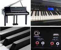Piano numérique intelligent de fabrication chinoise, 88 touches, clavier lesté, finition rouge, synthétiseur, plusieurs couleurs disponibles