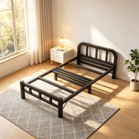 Cadre de lit simple pliable robuste en métal, portable et peu encombrant, pour chambre à coucher, maison, hôtel