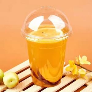 Vaso de Plástico PET Ecológico de 89 mm, Personalizable, de 10 oz, con Fondo Plano y Tapa Transparente para Bebidas, Té con Leche, Vodka - Product Image 3