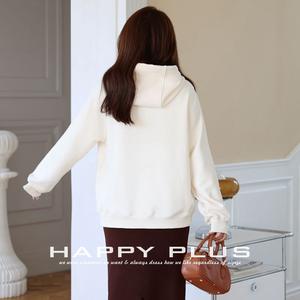 Sudadera con Capucha Extra Grande para Mujer Happy Plus, Color Blanco Hueso y Negro, Estampado de Panda, Felpa, Talla Grande, Informal, N8756 - Product Image 3