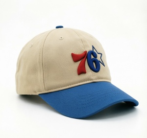 หมวกเบสบอลโลโก้ 3 มิติแบบกำหนดเอง - หมวกกีฬาสีเบจและสีน้ำเงิน หมวกทรงแด๊ดแบบปรับได้สำหรับผู้ชายและผู้หญิง เหมาะสำหรับกิจกรรมกลางแจ้งและสวมใส่ลำลอง - Product Image 2