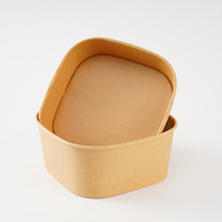 Boîte à lunch rectangulaire jetable en papier kraft biodégradable pour la restauration, idéale pour les sushis et les collations