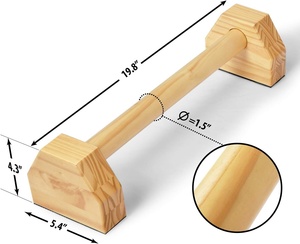 Mendukung <span class=keywords><strong>Calisthenics</strong></span> 2 latihan set kekuatan tubuh atas latihan paralel bar Parallettes kayu Push Up berdiri - Product Image 2