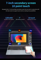15,6 pulgadas + 7 pulgadas Win-dows 11 Intel N95 16 + 128G IPS 1920*1080 FHD RGB Laptop 5000mAh WIFI H-DMI computadora portátil HL156D