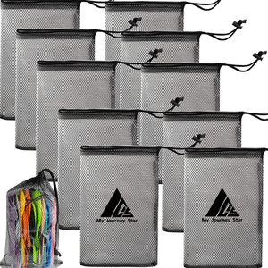 Nhà Máy Tùy Chỉnh Lớn Màu Đen Polyester Lưới Lưới <span class=keywords><strong>Tote</strong></span> Túi Dây Kéo Mang Theo Thân Thiện Với Môi Thiết Kế Thời Trang Cho Vệ Sinh Cá Nhân Golf Tennis - Product Image 2