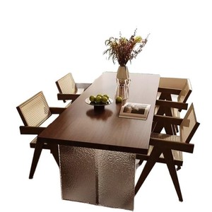 <b>Solid</b> <b>Wood</b> Acrylic Floating Dining <b>Table</b> Rectangle Multipurpose Dining Room Long <b>Table</b> - Product Image 5
